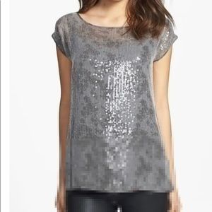 EILEEN FISHER WOMAN BATEAU SEQUINS BLOUSE SIZE 2X
